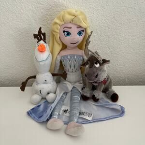 Disney Frozen Plush Lot - Elsa, Olaf, and Sven